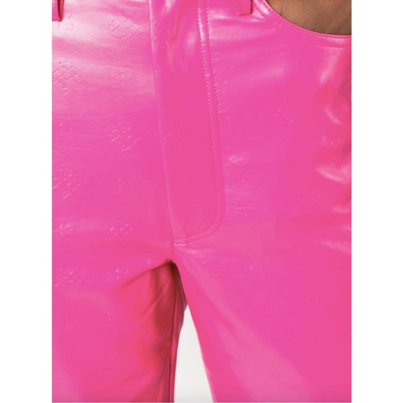 ROTATE Birger Christensen 'Rotie' Monogram Faux Leather Pink Pants 4 Bin 300 - Picture 7 of 16